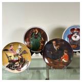 (4pc) Norman Rockwell (American, 1894 -1978) Plates - "The Tycoon" & Others | Collection of hand-pai