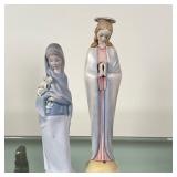 (2pc) Lladro & Hummel Figurines | Vintage (1970-1998) Lladro figurine titled "Girl with Calla Lilies
