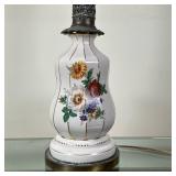 Napoleon III Style Porcelain Lamp | Napoleon III style porcelain table lamp with hand-painted floral