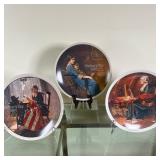 (3pc) Norman Rockwell (American, 1894 -1978) Plates - "Bedtime" & Others | Collection of hand-painte