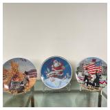 (3pc) Norman Rockwell (American, 1894 -1978) Plates - "The Christmas Visit" & Others | Collection of