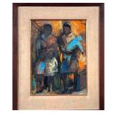 AMERICAN SCHOOL (20TH CENTURY) | Mother and child figures. Oil on canvas. Apparently unsigned Showin
