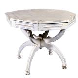 OCTAGONAL TABLE | Painted carved wood octagonal table - h. 29 x w. 36 x l. 36 in