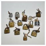 (14pc) MISC. LOCKS & KEYS | Including ACME, RFD, and other locks, all with their keys.