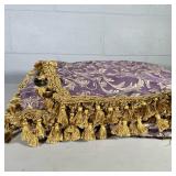 LARGE TAPESTRY | Large purple blanket, curtain, or other fabric with tassels - w. 7 x l. 14 ft