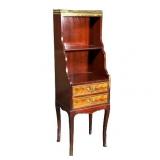Marble Top Side Cabinet | Having marble top with 2 open shelves over 2 drawers - h. 43 x w. 14 x d. 