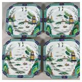 (4pc) AYNSLEY PLATES | Asian decorated plates, marked on back “Aynsley England / Rich & Fisher 5th A
