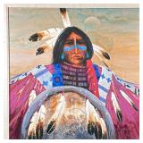 JIM PRINDIVILLE (20TH/21ST CENTURY) | Proud warrior. Oil on canvas. h.36 x 36 in., stretcher. Signed