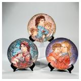 (3pc) Set Of Three Knowles Edna Hibel Mothers Day Plates Limited Edition 8’ | Three Limited Edition 
