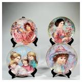 (4pc) Set Of Four Vintage Edna Hibel 8’ Limited Edition Plates | From the World I Love Collection Ma