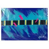 ANDRE LANOUX (20TH/21ST CENTURY) MODERN ART | Blue abstract mixed media. Mixed media. Signed lower r
