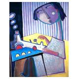 ANGEL BOTELLO (1913-1986) POSTER | Girl with her toy. Framed poster. 28 x 22 in. Sight. Print signed