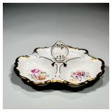 (1pc) Vintage Reichenbach Porcelain Germany Three-Section Serving Dish | Decorated with Flowers and 