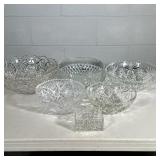 (5pc) CUT CRYSTAL & GLASS BOWLS | Set of 5 various cut crystal & glass bowls Dimensions: h. 5 x dia.