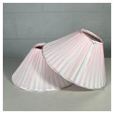 (2pc) PAIR SMALL LAMP SHADES | Pair of iridescent pink lamp shades - h. 6 x dia. 12 in