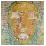 Large Format Modern ABSTRACT On Canvas | Abstract portrait in blues and greens, executed on canvas a