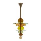 ETTORE SOTTSASS FIRENZE FOR VENINI ITALIAN MODERN YELLOW GLASS CHANDELIER | Ettore Sottsass Firenze 