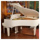 Yamaha GH1B White Baby Grand Piano | Matching bench with leather cushion inset included. Top lifts, 