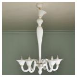 MURANO GLASS MID-CENTURY ELEGANT CHANDELIER | Contemporary Italian Murano glass chandelier having 6 