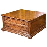 Low Polished Wood Coffee Table By The Sterling Collection | Square-shaped low table, featuring two d