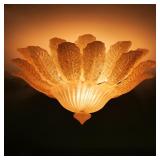 BAROVIER LEAF FORM MURANO GLASS CHANDELIER | Golden Murano glass flush mount ceiling light from the 