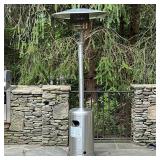 Outdoor Propane Heater | In stainless steel finish with a mushroom-shaped reflector and a cylindrica