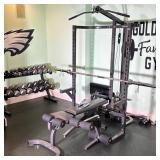 BODYSMITH PROSYSTEM BENCH PRESS & Cable Machine | Including bench, multiple attachments, and bar, no