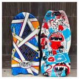 (2pc) Flexible Flyer Snow Board And Other | Monscreamer snow board with four handles. Air Head Shred