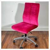 Pink Office Chair, Jasper Group | With patterned velvet upholstery on a chrome base, adjustable heig