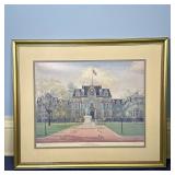 Print Of College Hall, University Of Pennsylvania | Gold-framed, numbered print. Signed lower right.