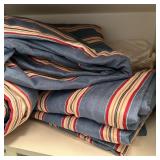 Striped Fabric Drapes | A set of striped fabric drapery / fabric.