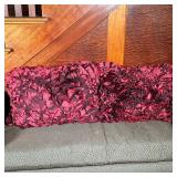 Pair Down Throw Cushions With Rose Petal Covers | Rose petal style silk or similar fabric pillow cov