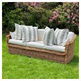 PETER ROCCHIA THE WICKER WORKS COUCH | With 6 cushions 6 pillows - h. 28 x w. 82 x d. 31.5 in
