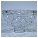 WATERFORD CENTER BOWL CUT DIAMOND | Cut diamond pattern, marked Waterford on the bottom. Dimensions:
