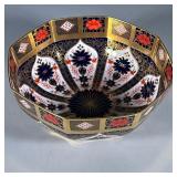 ROYAL CROWN DERBY "OLD IMARI" PATTERN PUNCH BOWL | Center bowl in gold with accents of dark blue and