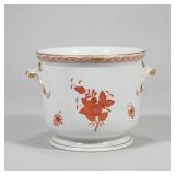(2pc) Herend Chinese Bouquet Rust Cache Pot PLANTER and small Bowl | Porcelain hand-painted planter 