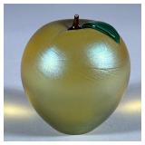 Orient Flume Art Glass DECORATIVE APPLE | Apple is signed on the bottom and numbered. A sticker rema
