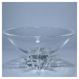 LARGE STEUBEN CRYSTAL MCM CENTER BOWL | Vintage MCM crystal peony footed bowl. Comes with original b