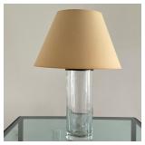 Glass CYLINDER Table Lamp | Glass cylinder with brass accents - h. 31 x dia. 7.75 in