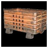 INDUSTRIAL CORRUGATED METAL BASIN | Corrugated metal container/planter with square cutouts on four s