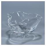 STEUBEN CRYSTAL CLOVER LEAF PINCHED BOWL | Signed crystal clover leaf bowl with Steuben box. - h. 4.