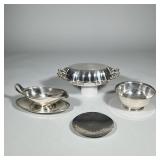 (5pc) MISC SILVERPLATE ITEMS | Including a covered vegetable dish, a Paul Revere bowl, a gravy boat 