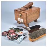 WOODEN Shoe Valet KIT | Wooden, handcrafted by Kiwi. Kit includes brushes, polish and shoe horns. - 