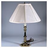 PULL-STRING BRASS LAMP | Pull string and marked on bottom. Comes with shade. - h. 23 x w. 5 in (To t