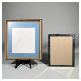 (2pc) SILVER AND WOODEN PICTURE FRAMES | Including a silver table frame and wood frame with gold hig