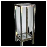 2-TIER BRASS & GLASS DISPLAY STAND | Brass 2-tier display stand with square glass shelves - h. 33.25