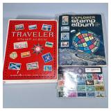 Stamp Albums | Two stamp books with loose stamps. - w. 9.5 x l. 12 in