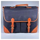 Brooks Brothers Business CROSSBODY CANVAS & LEATHER Bag | Brooks Brothers Messenger Crossbody dark b
