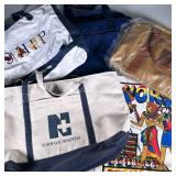(5pc) Carry/Travel Bags | White cotton with SHIP embroidered on front with blue straps, Egyptian mot