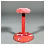 PINK FELT HAT STAND | Pink felt hat stand with bow detail - h. 9 x dia. 5.5 in
